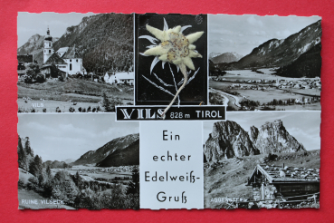 AK Vils / 1930-1950 / Mehrbildkarte / ein echter Edelweiss Gruss / echtes Edelweiss / Ruine Vilseck / Aggenstein / Tirol